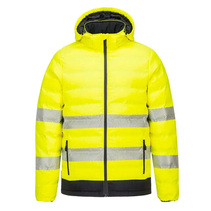 Hi Vis Ultrasonic Heated Tunnel Jacket S548 - Yellow Black - Customisable Insulated Jackets