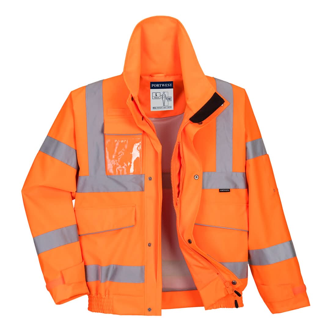 Portwest Hi Vis Extreme Rain Bomber Jacket S591 - Orange - Customisable Jackets