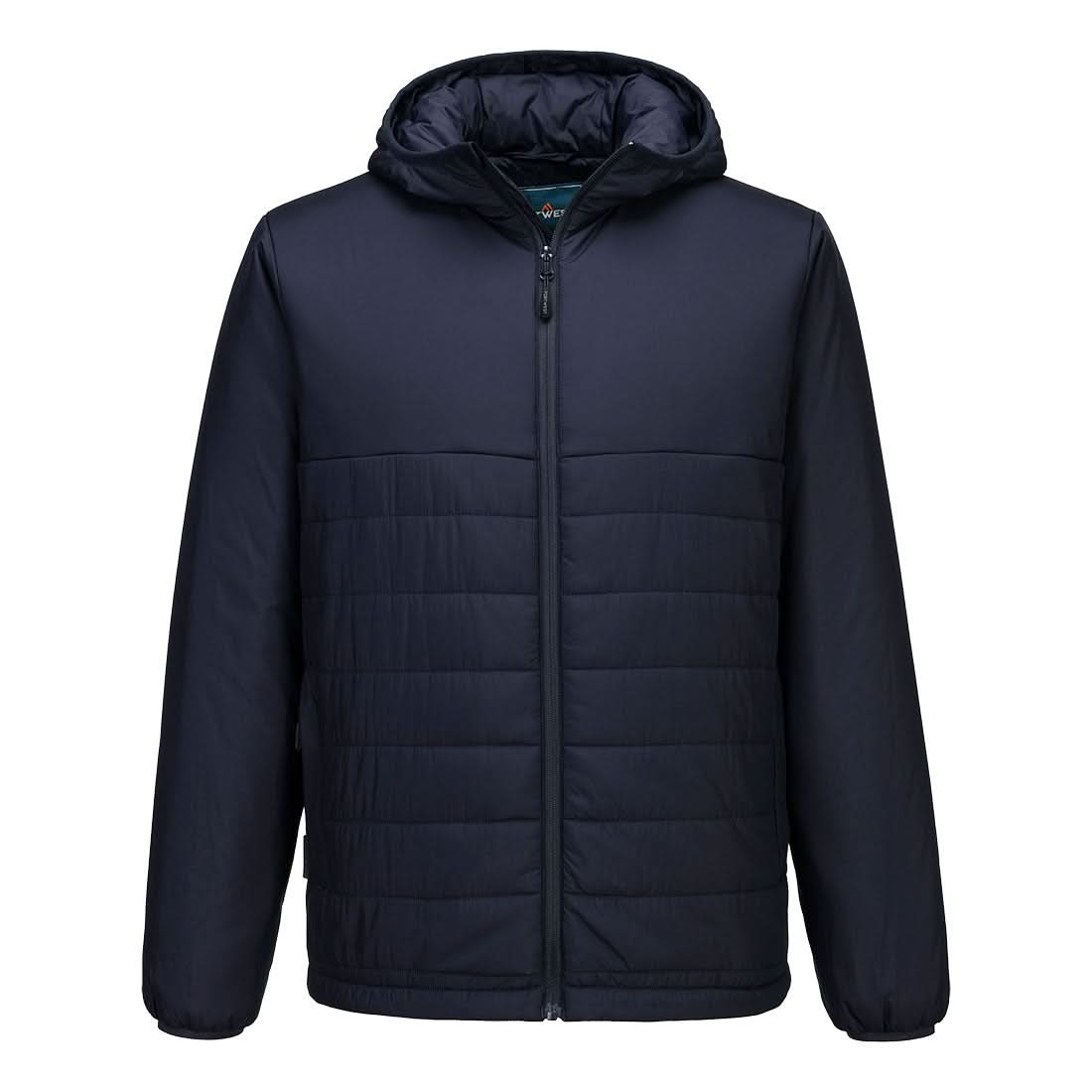 Portwest Professional Hooded Insulated Baffle Jacket - Navy - Customisable Jacket