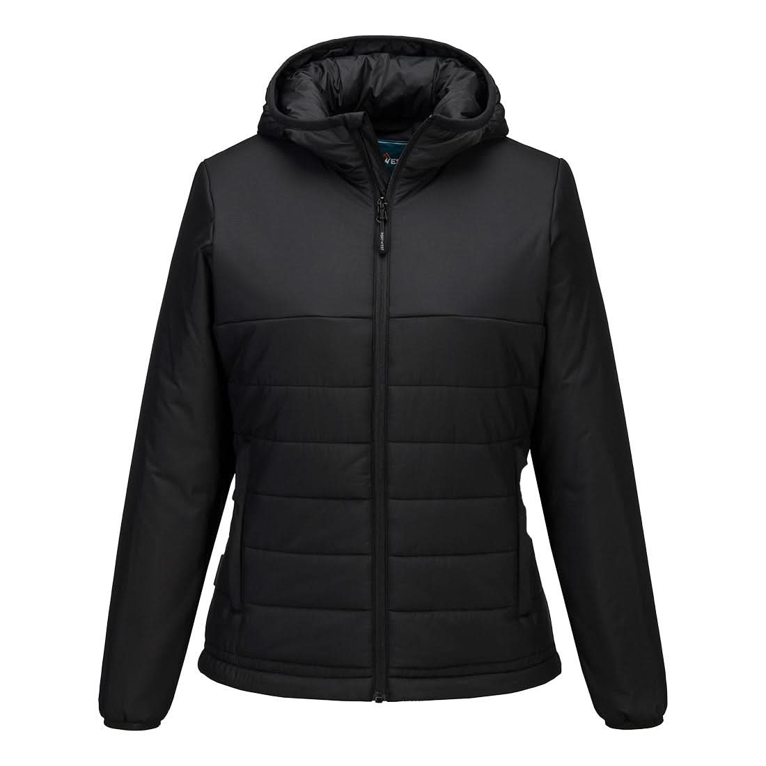 Portwest Professional Womens Hooded Insulated Baffle Jacket S613 - Black - Customisable Jacket