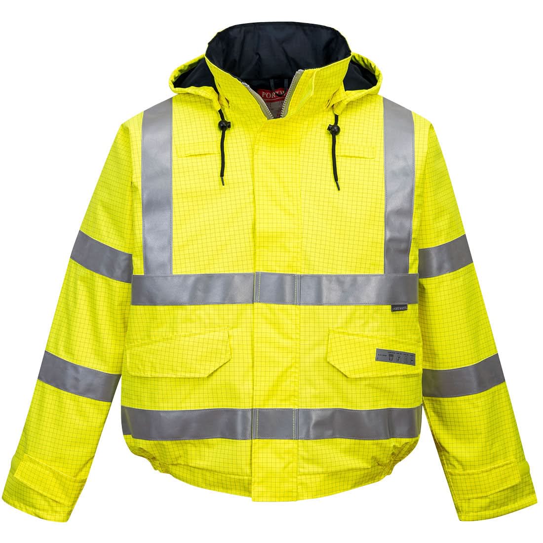 Portwest Bizflame Rain Hi Vis Anti Static Fr Bomber Jacket S773 - Yellow - Customisable Jackets
