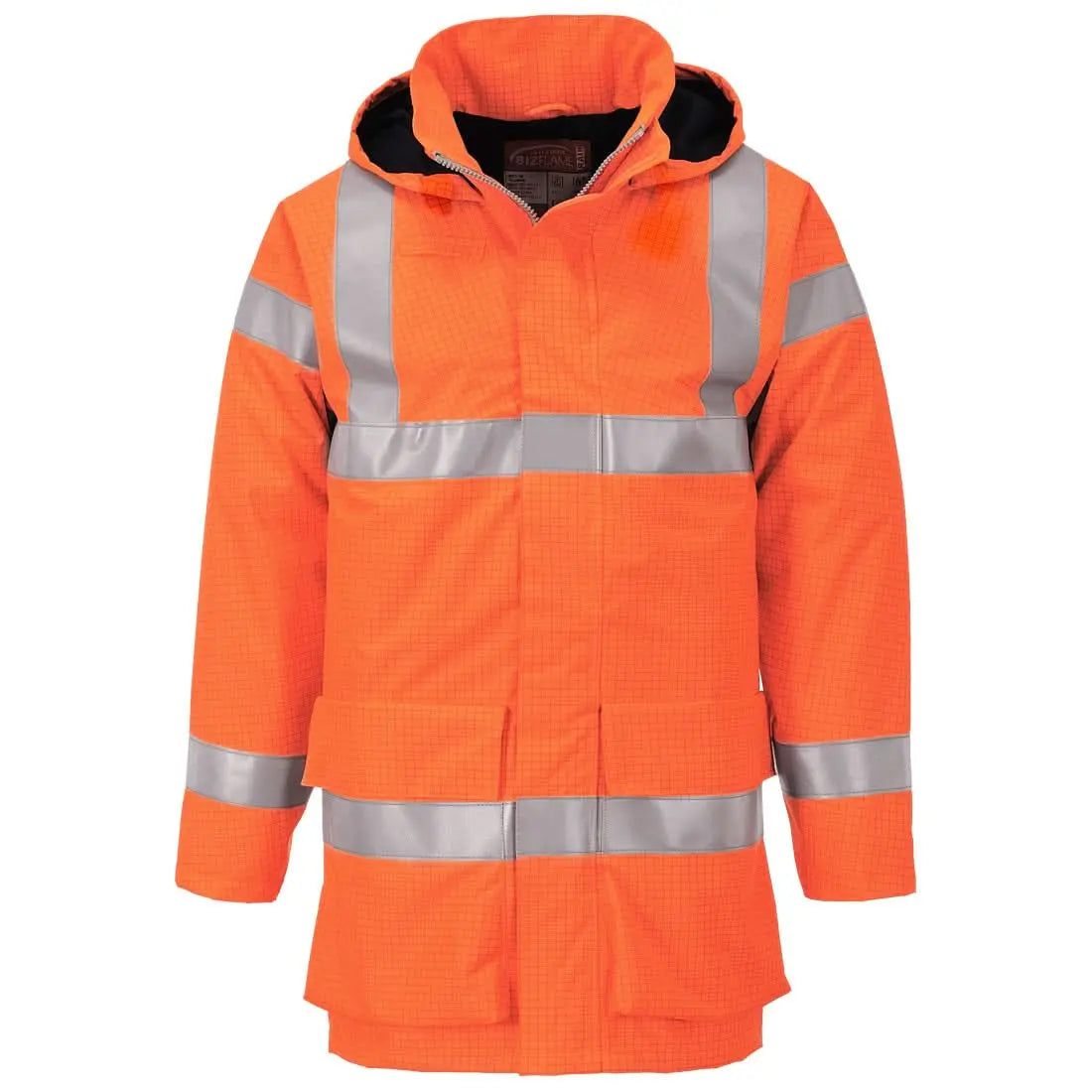 Bizflame Rain Hi Vis Fr Jacket S774 - Orange - Customisable Rain Jackets
