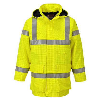 Portwest Bizflame Rain Hi Vis Multi Light Fr Jacket S774 - Yellow - Customisable Jacket