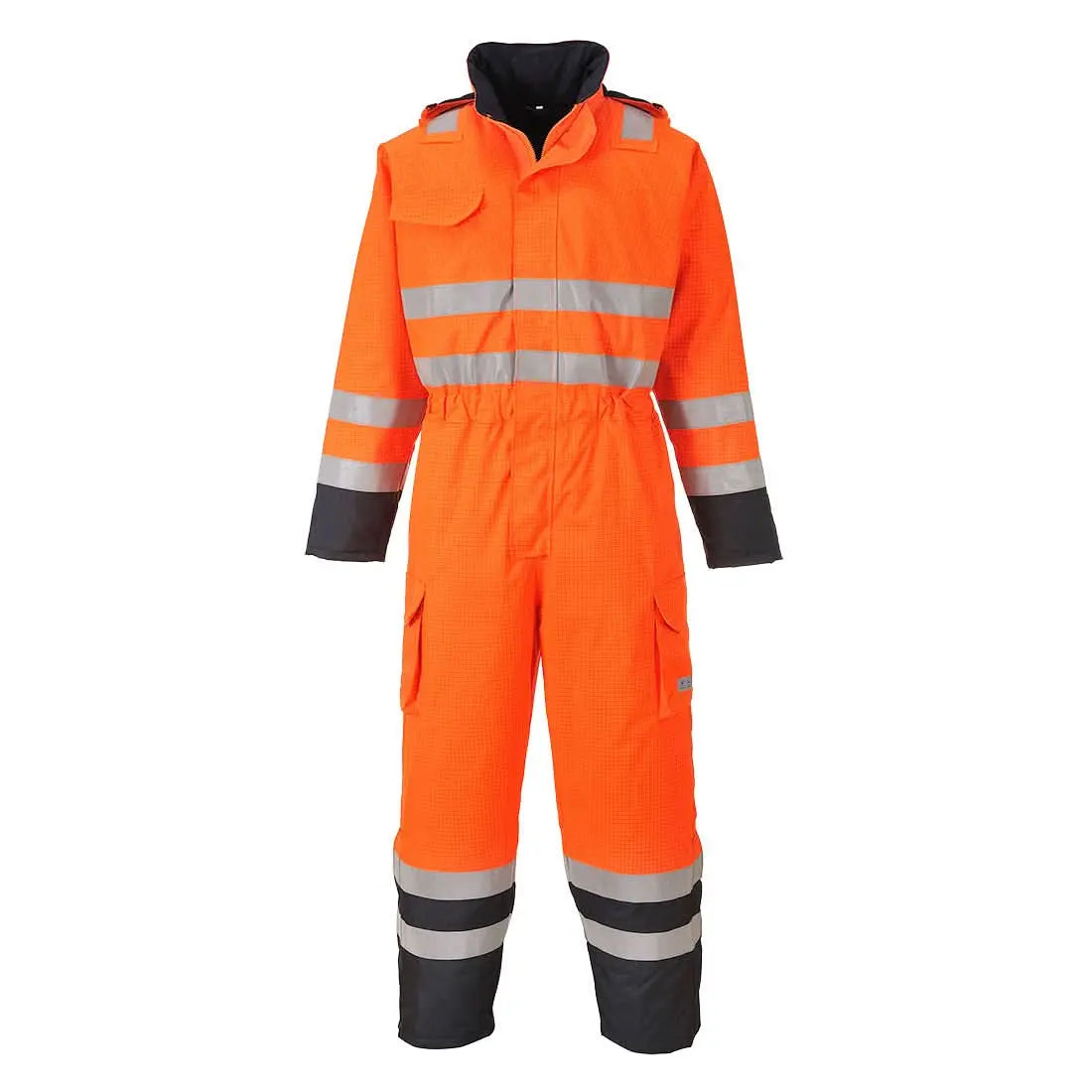 Bizflame Rain Hi Vis Constrast Fr Winter Coverall S775 - Orange Navy - Customisable Coveralls