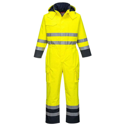 Bizflame Rain Hi Vis Constrast Fr Winter Coverall S775 - Yellow Navy - Customisable Coveralls