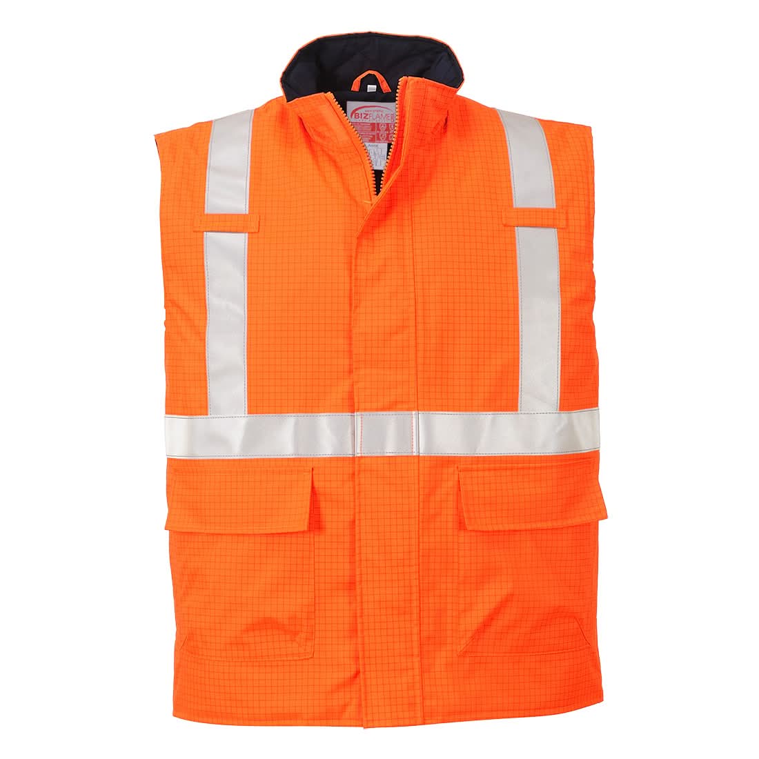 Portwest Bizflame Rain Hi Vis Anti Static Fr Bodywarmer S776 - Orange - Customisable Gilets &amp; Body Warmers