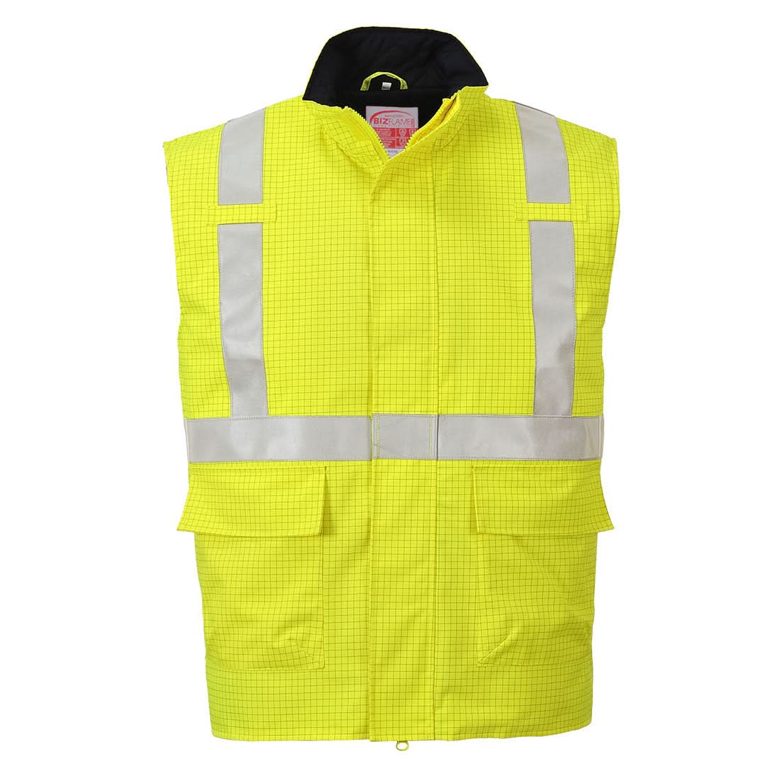 Portwest Bizflame Rain Hi Vis Anti Static Fr Bodywarmer S776 - Yellow - Customisable Gilets &amp; Body Warmers