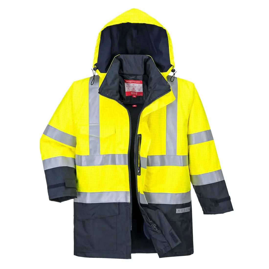Bizflame Rain Hi Vis Constrast Fr Jacket S779 - Yellow Navy - Customisable Rain Jackets