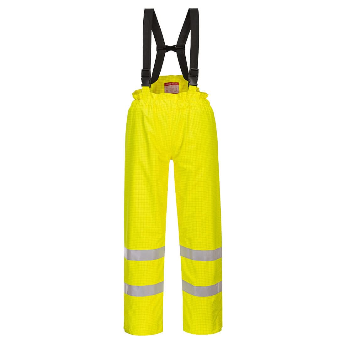Portwest Bizflame Rain Hi Vis Anti Static Lined Fr Trousers S781 - Yellow - Customisable Hi-Vis Trousers