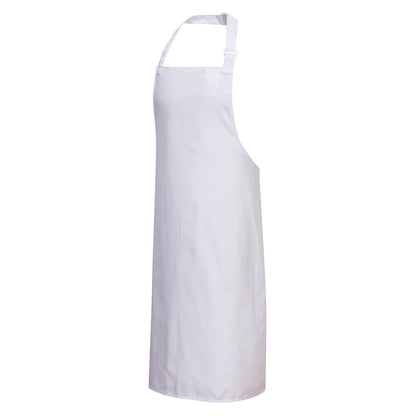 Polycotton Bib Apron S841 - White R - Customisable Food Industry Accessories