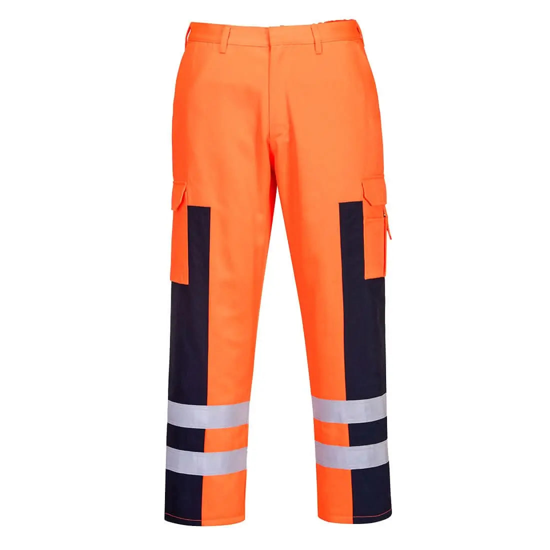 Hi Vis Ballistic Service Trousers - Orange Navy - Customisable Clothing