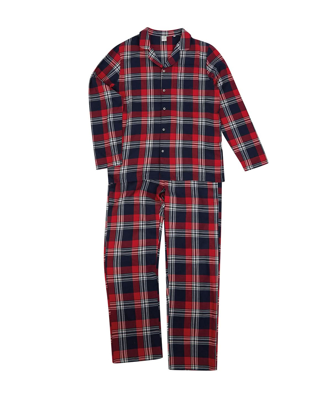 SF Mens tartan lounge Set M74 SFM74 - Red Navy Check - Customisable Pyjamas