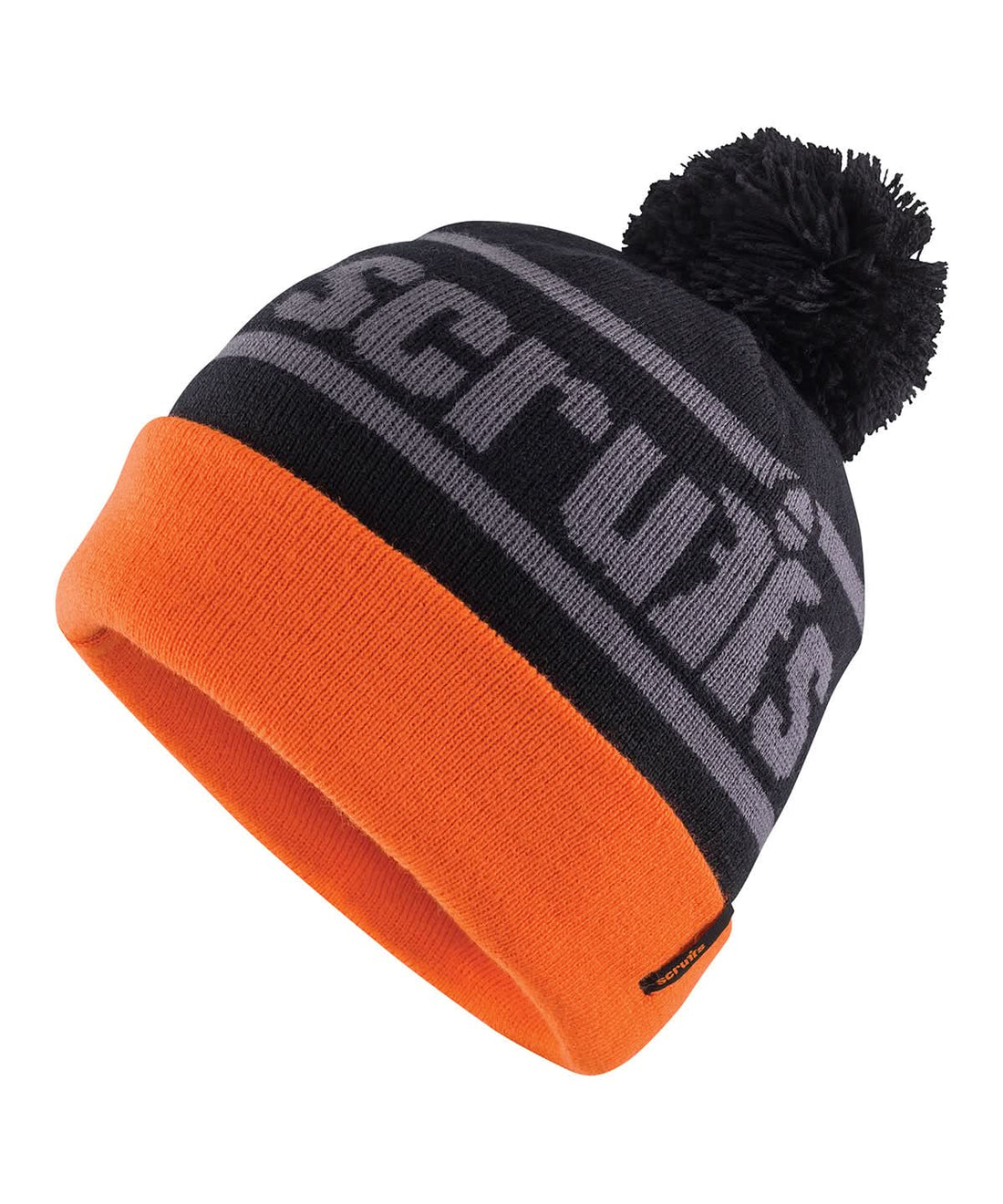 Scruffs Trade bobble hat SH023 - Black Orange One size - Customisable Hats