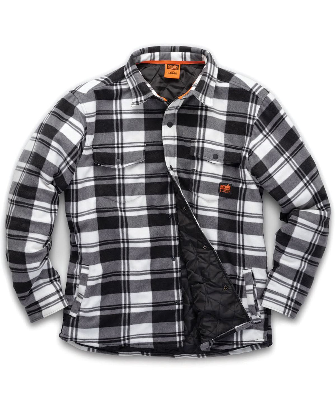 Scruffs Worker padded checked shirt SH053 - Black White - Customisable Shirts