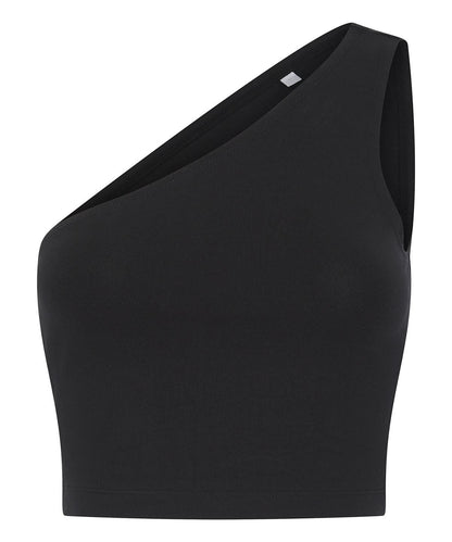 SF Womens one shoulder top SK116 - Black - Customisable Vest