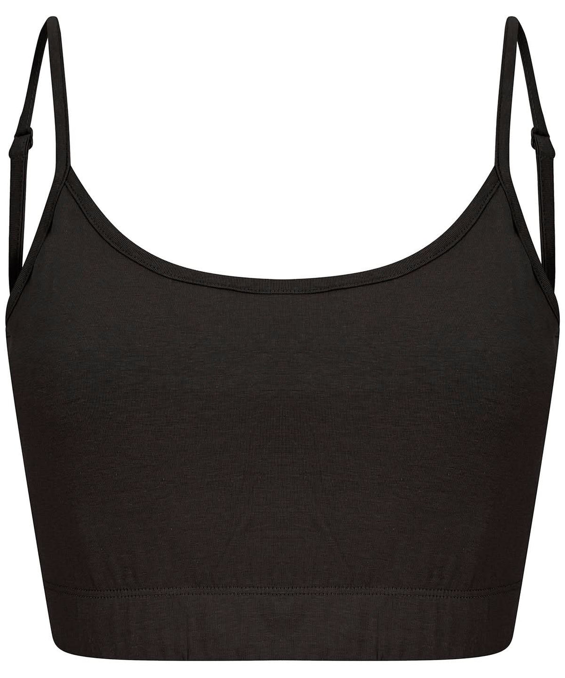 SF Womens sustainable fashion cropped cami top with adjustable straps SK230 - Black - Customisable T-Shirts