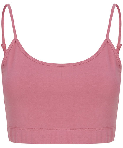 SF Womens sustainable fashion cropped cami top with adjustable straps SK230 - Dusky Pink - Customisable T-Shirts