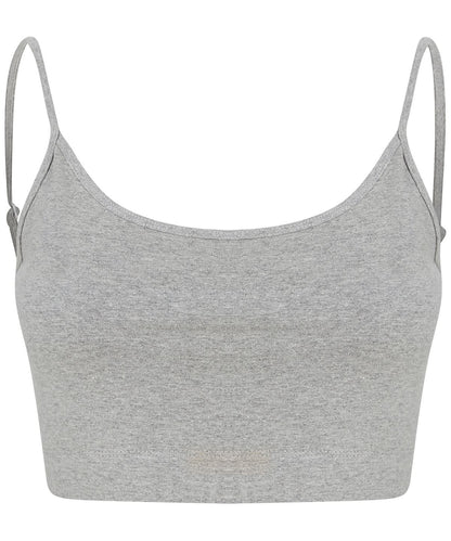 SF Womens sustainable fashion cropped cami top with adjustable straps SK230 - Heather Grey - Customisable T-Shirts