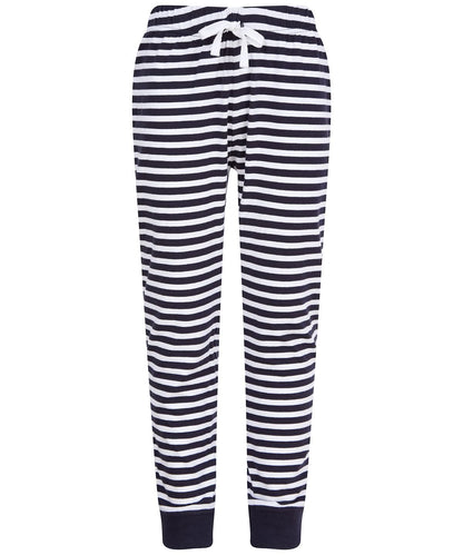 SF Kids cuffed lounge pants SM085 - Navy White Stripes - Customisable Loungewear Bottoms