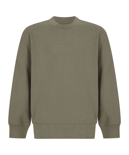 SF Kids sustainable fashion curved hem sweatshirt SM530 - Khaki - Customisable Sweatshirts