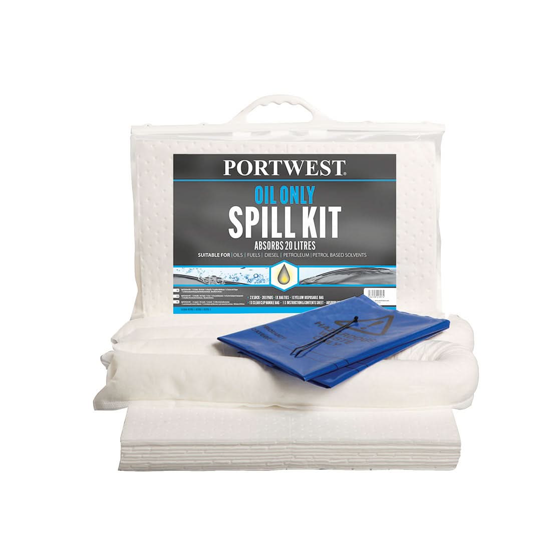 Portwest 20 Litre Oil Only Kit SM60 - White - Customisable PPE