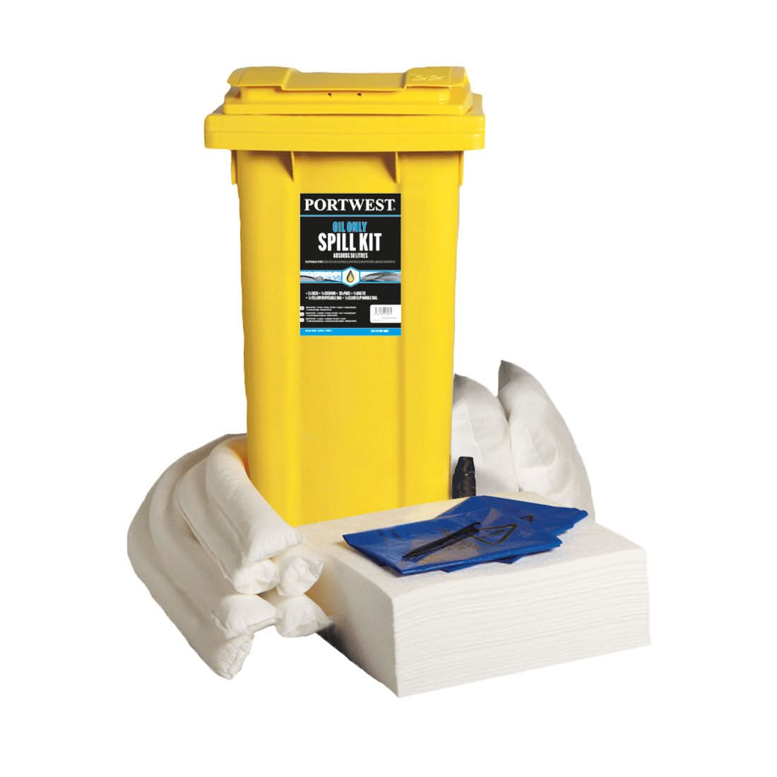 Portwest 120 Litre Oil Only Kit SM63 - White - Customisable PPE