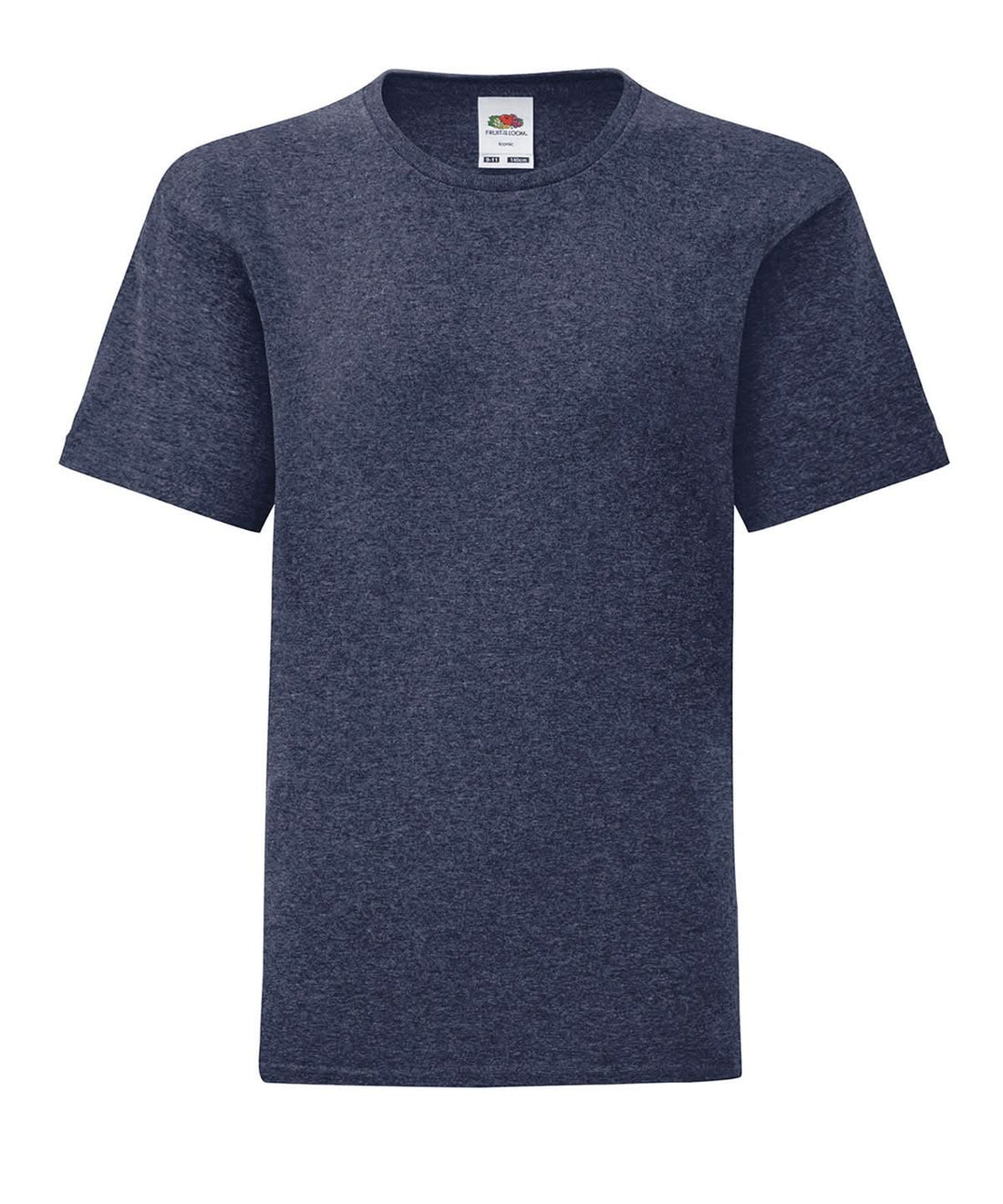Fruit of the Loom Kids iconic 150 T Heather Navy 61023 - Heather Navy - Customisable T-Shirts