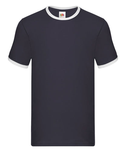 Fruit of the Loom Fruit Of The Loom Ringer T SS168 - Navy White - Customisable T-Shirts