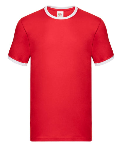 Fruit of the Loom Fruit Of The Loom Ringer T SS168 - Red White - Customisable T-Shirts