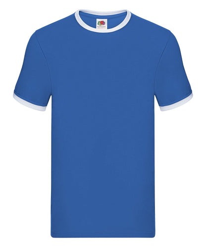 Fruit of the Loom Fruit Of The Loom Ringer T SS168 - Royal White - Customisable T-Shirts