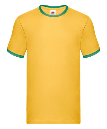 Fruit of the Loom Fruit Of The Loom Ringer T SS168 - Sunflower Kelly Green - Customisable T-Shirts