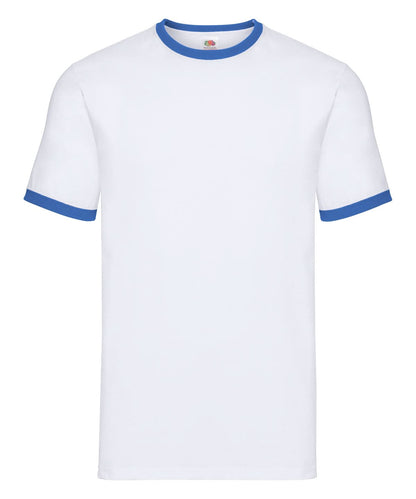 Fruit of the Loom Fruit Of The Loom Ringer T SS168 - White Royal Blue - Customisable T-Shirts