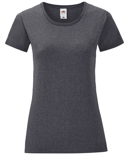 Fruit of the Loom Fruit Of The Loom Womens Iconic T SS432 - Dark Heather Grey - Customisable T-Shirts