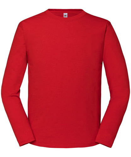 Fruit of the Loom Fruit Of The Loom Iconic 195 Ringspun Premium Long Sleeve T SS434 - Red - Customisable T-Shirts