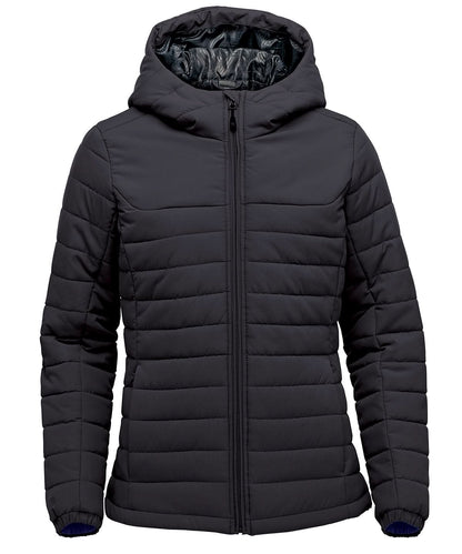 Stormtech WomenS Nautilus Quilted Hooded Jacket ST213 - Black - Customisable Jackets
