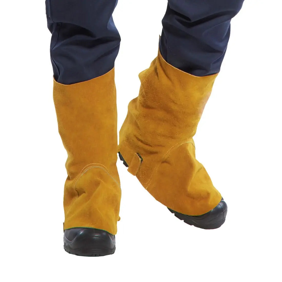 Fr Leather Welding Boot Cover Sw32 - Tan - Customisable Flame Resistant Accessories