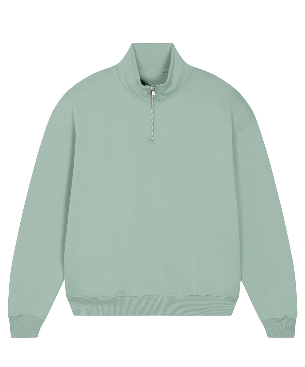 Stanley/Stella Unisex Miller dry 14 zip sweatshirt STSU795 SX216 - Aloe - Customisable Sweatshirts