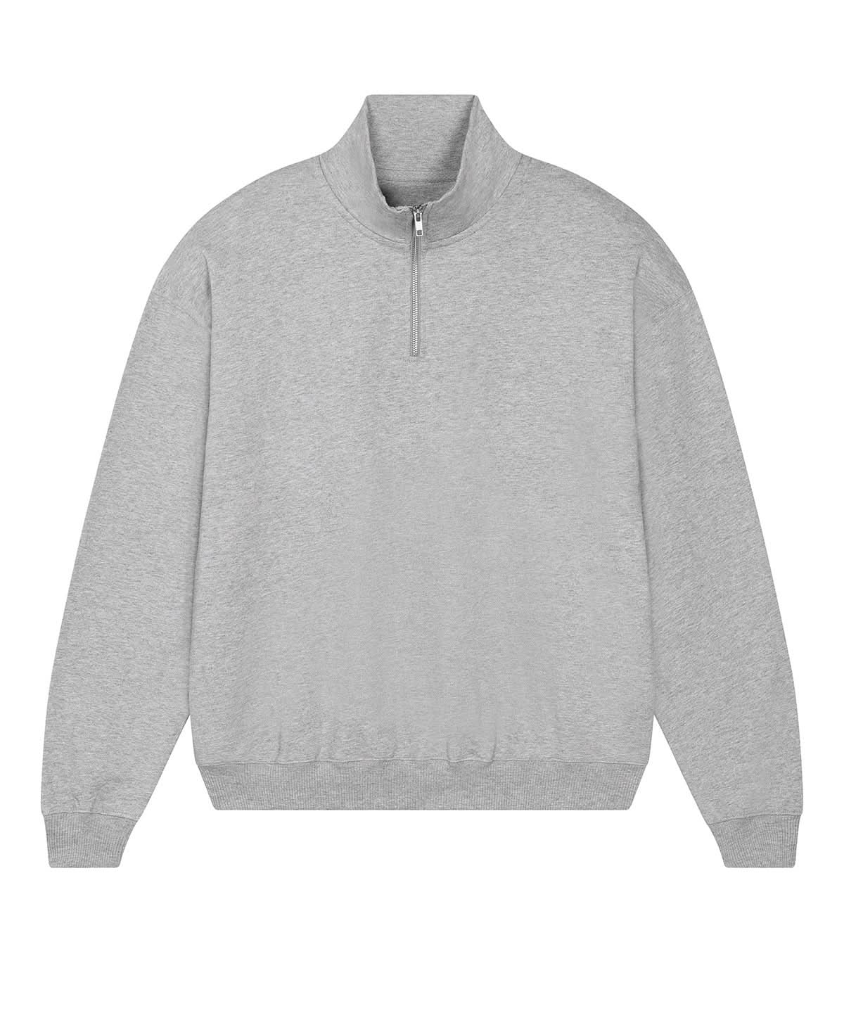 Stanley/Stella Unisex Miller dry 14 zip sweatshirt STSU795 SX216 - Heather Grey - Customisable Sweatshirts