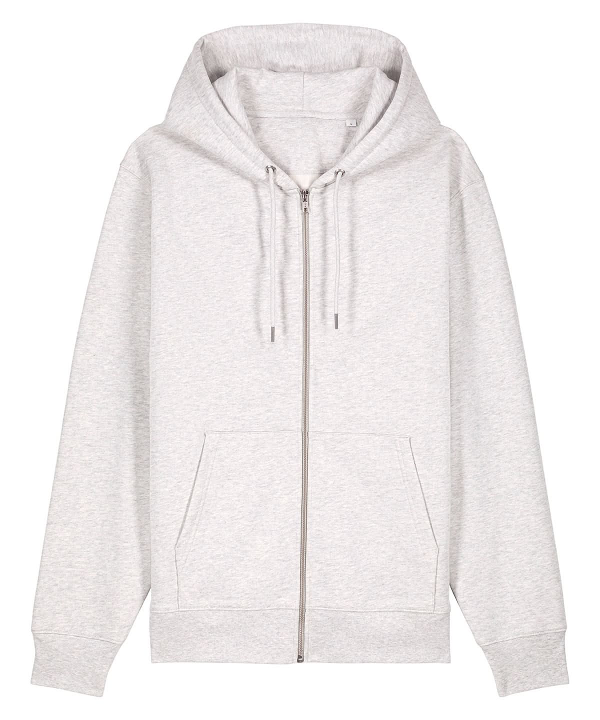 Stanley/Stella Unisex Cultivator 20 Iconic Zip Thru Hoodie Sweatshirt STSU179 Cool Heather Grey SX712 - Cool Heather Grey - Customisable Hoodies