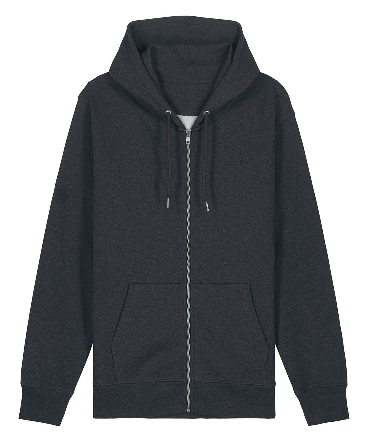 Stanley/Stella Unisex Cultivator 20 Iconic Zip Thru Hoodie Sweatshirt STSU179 Dark Heather Grey SX712 - Dark Heather Grey - Customisable Hoodies