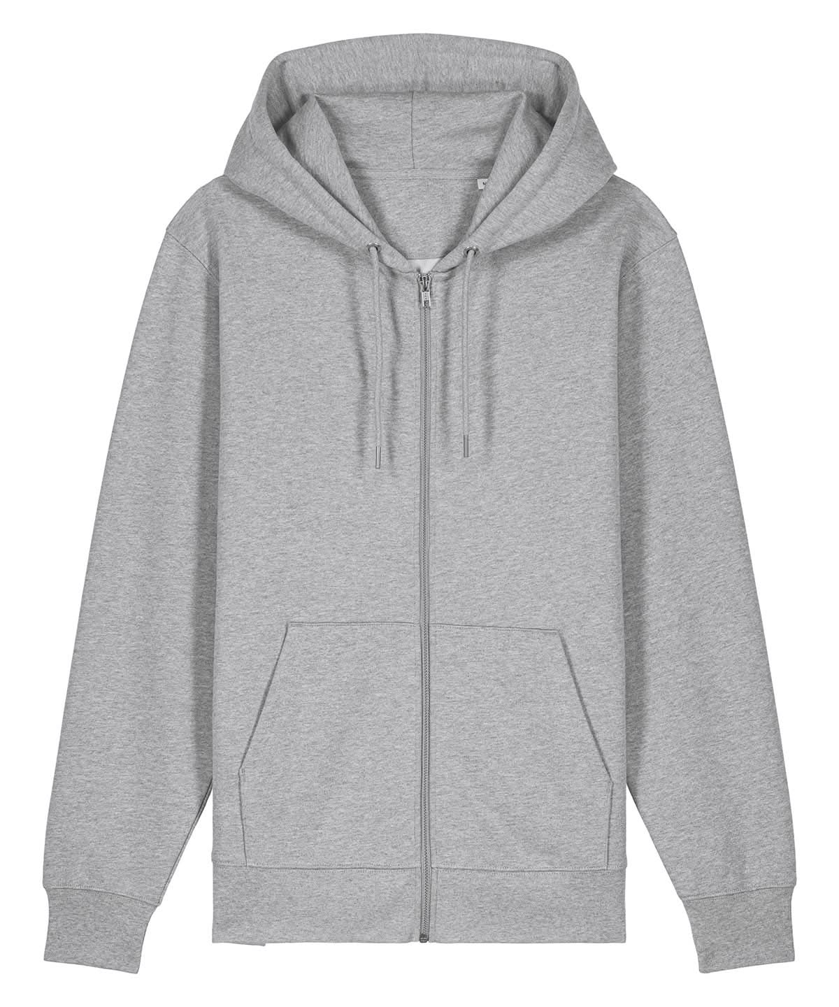 Stanley/Stella Unisex Cultivator 20 Iconic Zip Thru Hoodie Sweatshirt STSU179 Heather Grey SX712 - Heather Grey - Customisable Hoodies