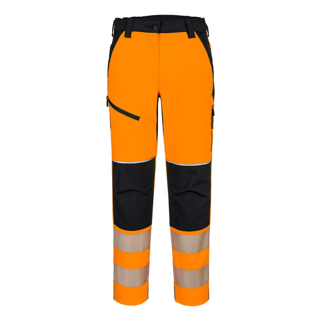 Portwest Pw3 Hi Vis WomenS Stretch Trouser T141 - Orange Black - Customisable Hi-Vis Trousers