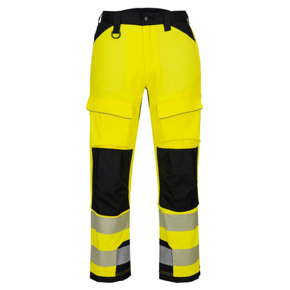 Pw3 Hi Vis Harness Trouser T142 - Yellow Black - Customisable Work Trousers