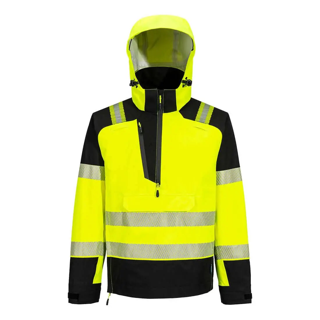 Pw3 Hi Vis Overhead Rain Jacket (3 L) T161 - Yellow Black - Customisable Rain Jackets