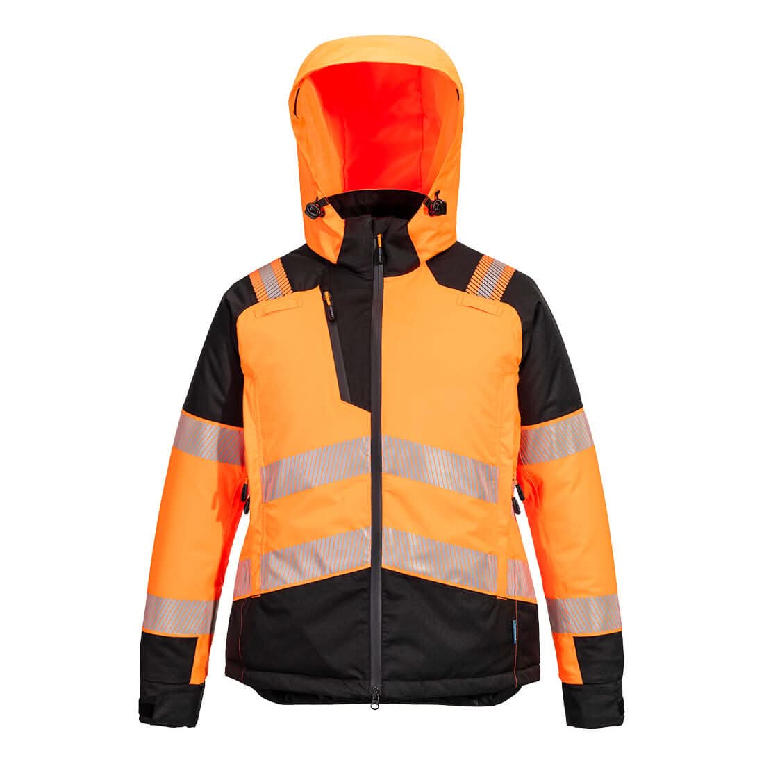 Portwest Pw3 Hi Vis WomenS Winter Jacket T162 - Orange Black - Customisable Jackets