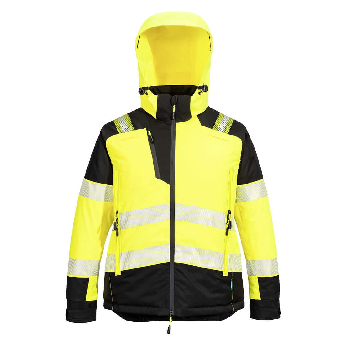 Portwest Pw3 Hi Vis WomenS Winter Jacket T162 - Yellow Black - Customisable Jackets