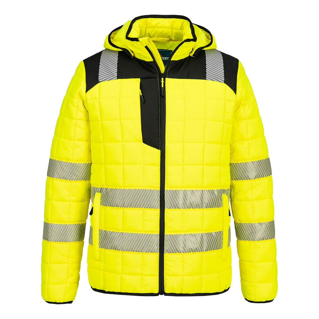 Pw3 Hi Vis Square Baffle Jacket T165 - Yellow Black - Customisable Baffle Jackets