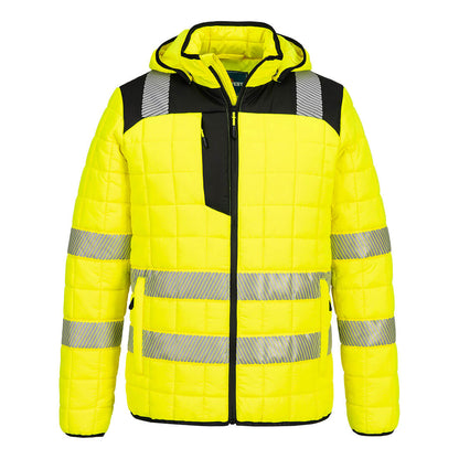 Pw3 Hi Vis Square Baffle Jacket T165 - Yellow Black - Customisable Baffle Jackets