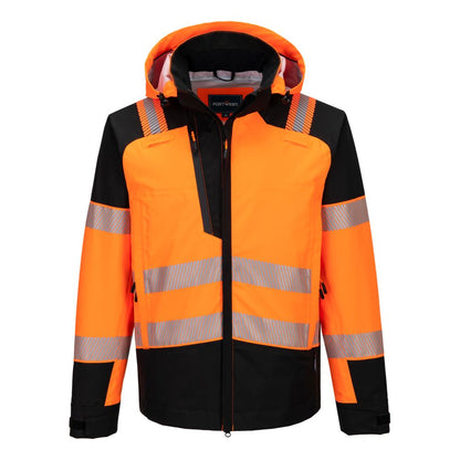 Pw3 Hi Vis Rain Jacket (3 L) T166 - Orange Black - Customisable Rain Jackets