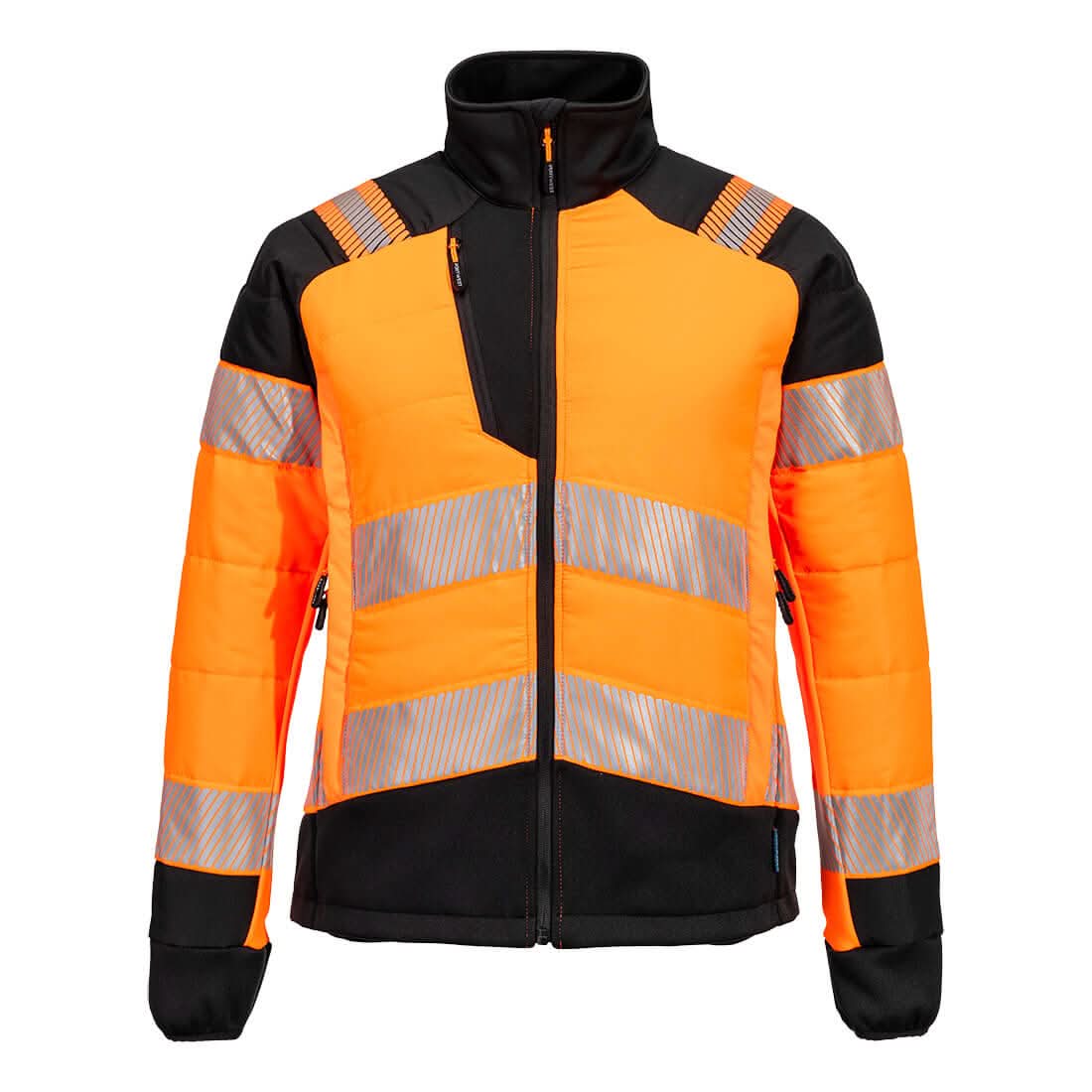 Portwest Pw3 Hi Vis WomenS Hybrid Baffle Jacket T171 - Orange Black - Customisable Jackets